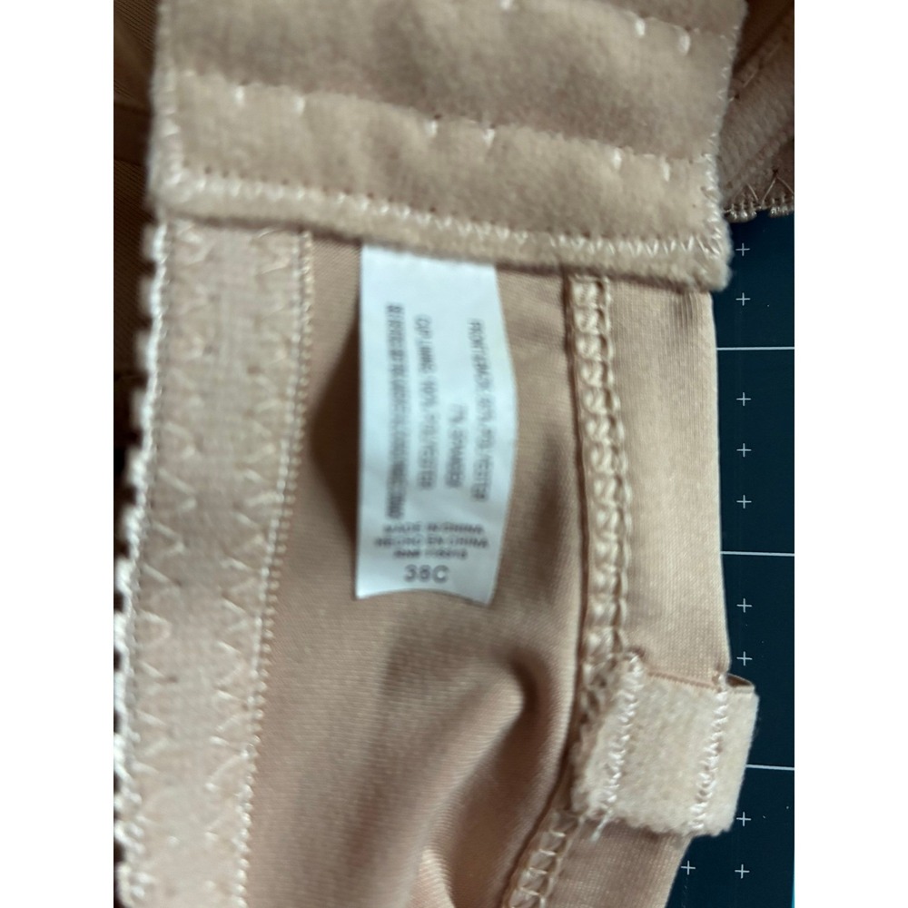 Nude T-Shirt Bra with Satin Trim Underwire Adjustable Straps Beige 38C - Picture 3 of 3